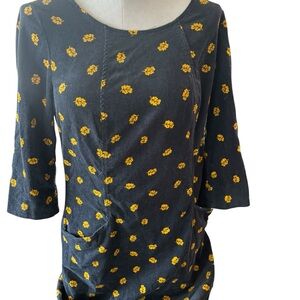 Boden Navy and Yellow Textured Fabric